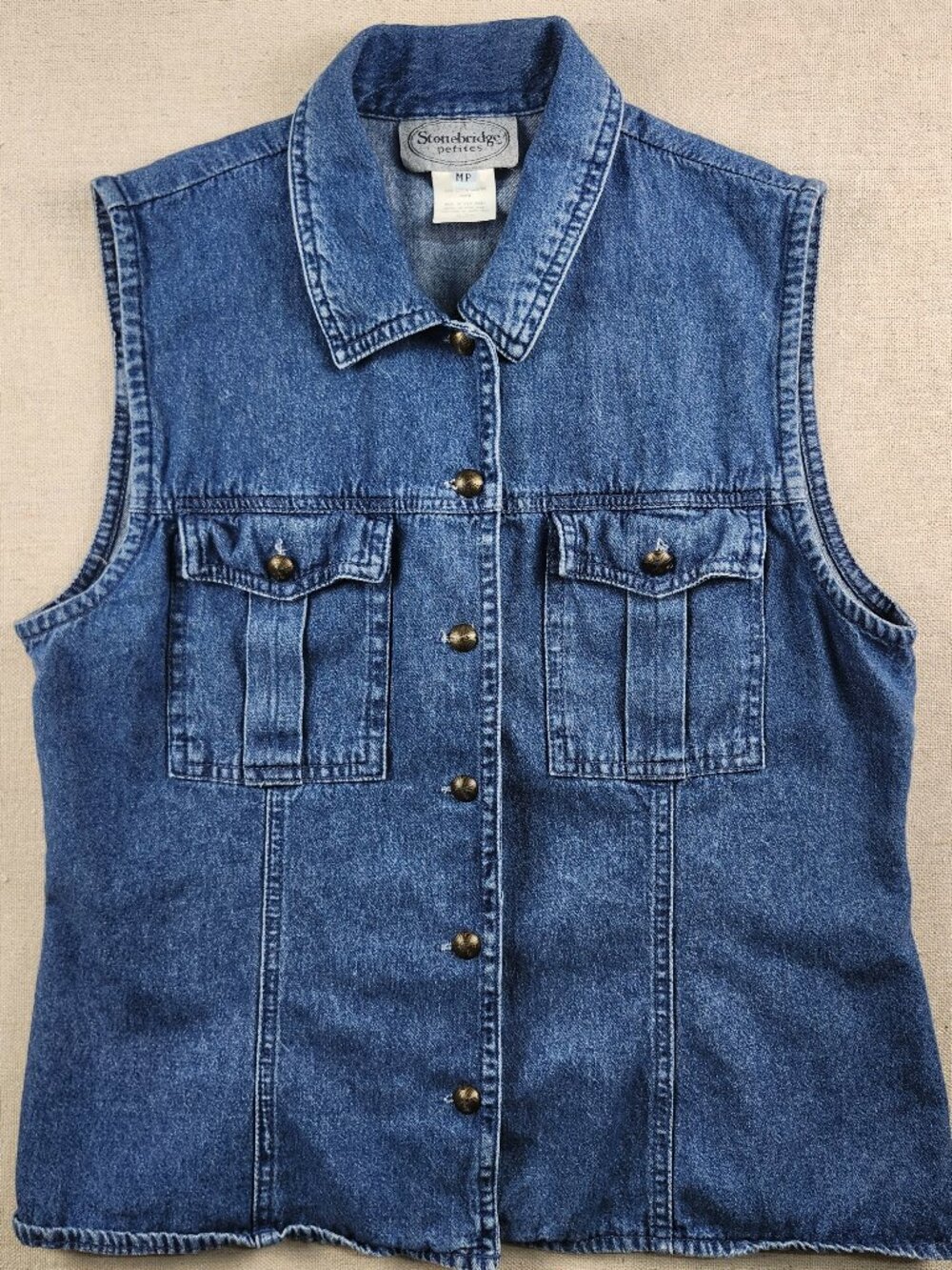 Vintage Stonebridge Petites Denim Vest Women’s MP 100% Cotton